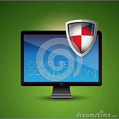 Computer protection Vector Illustration