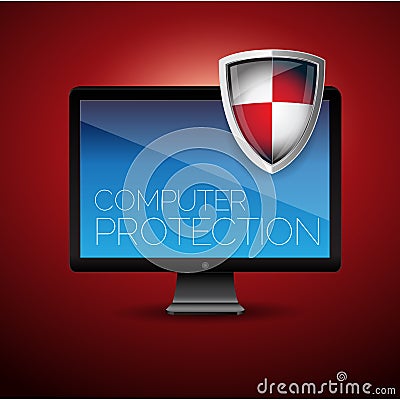 Computer protection Vector Illustration