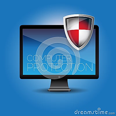 Computer protection Vector Illustration