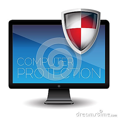 Computer protection Vector Illustration