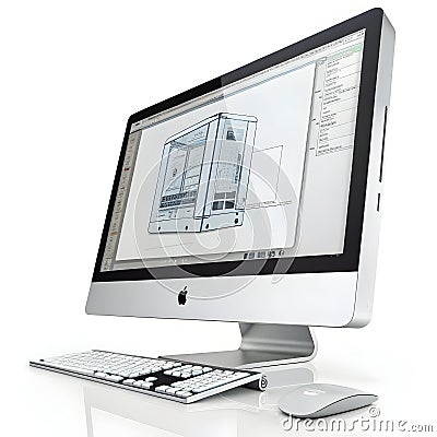 Computer prototyping icon 3D render isolated on white background Stock Photo