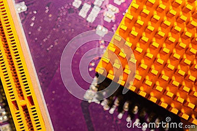 Computer radiator abstract macro background. processor cooling system Stock Photo