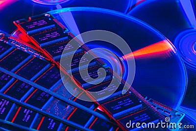 Computer random access memory RAM close up Stock Photo