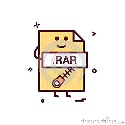 Computer rar file format type icon vector design Vector Illustration