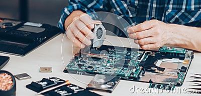 Computer repair service hardware support laptop Stock Photo