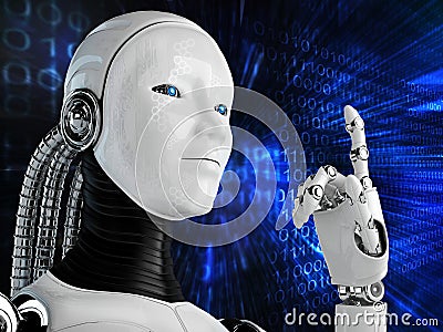 Computer robot background Stock Photo