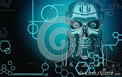 Computer robot background Stock Photo