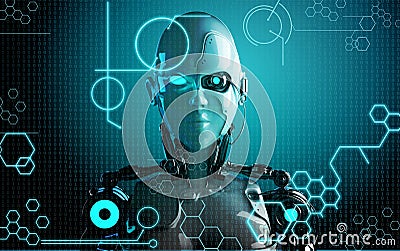 Computer robot background Stock Photo