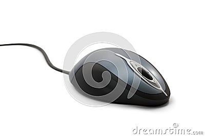 Computer's mouse looked like real mouse. Isolated Stock Photo