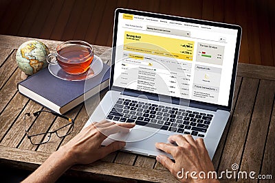 Computer Savings Account Desk Laptop Bank Stock Photo