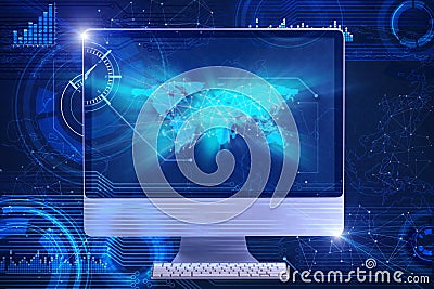 The computer screen in business concept Stock Photo