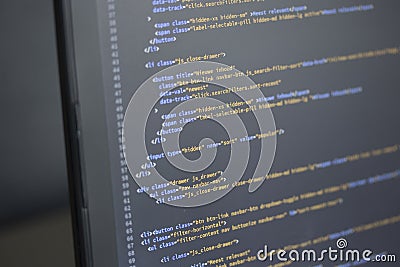 Computer screen coding programming software text Stock Photo