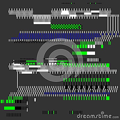Computer screen error. Video game glitch. Isolated on a gray background. Vector Illustration