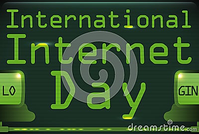 Computer Screen with Greeting Message Commemorating Internet Day, Vector Illustration Vector Illustration