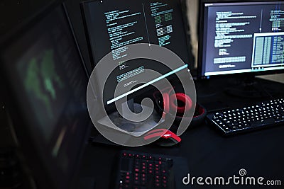 Computer screen showing code security Stock Photo