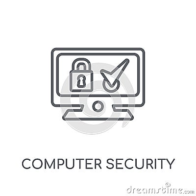 Computer security linear icon. Modern outline Computer security Vector Illustration