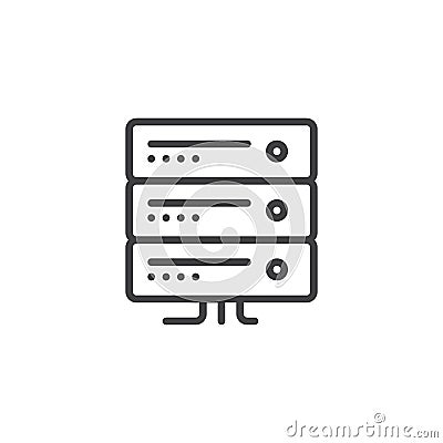 Computer server line icon Vector Illustration