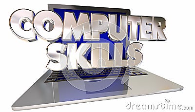 Computer Skills Computer Laptop Learning Knowledge Stock Photo
