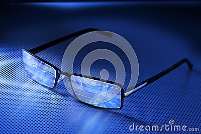 Computer Smart Eye Glasses Technology Stock Photo