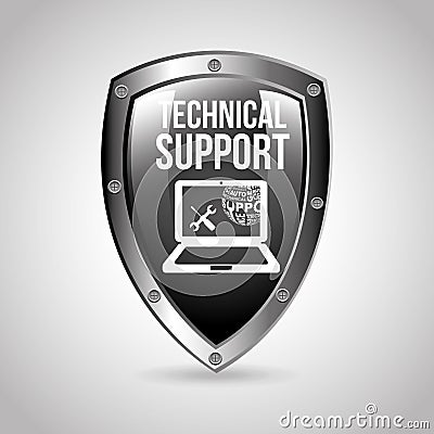 Computer support Cartoon Illustration