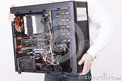 Computer support engineer Stock Photo