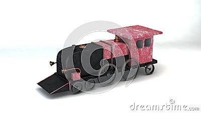 A computer synthesized metal train model Stock Photo