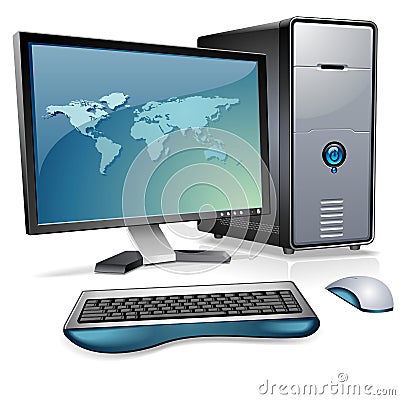 Computer System Vector Illustration