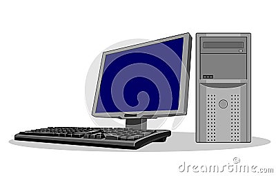 Computer system blue screen Vector Illustration