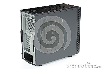 Computer system unit back viev Stock Photo