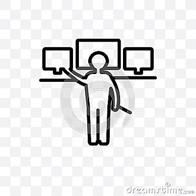 Computer Systems Analyst vector linear icon isolated on transparent background, Computer Systems Analyst transparency concept can Vector Illustration