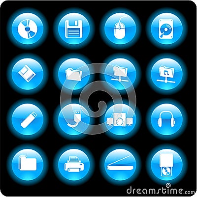 Computer technology icons Vector Illustration