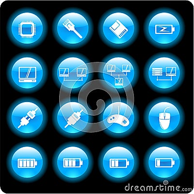 Computer technology icons Vector Illustration