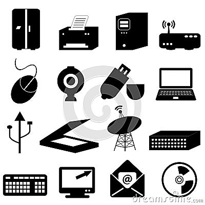 Computer and technology icons Vector Illustration