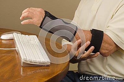 Computer Tendinitis Carpal Tunnel Syndrome Repetitive Stress Stock Photo