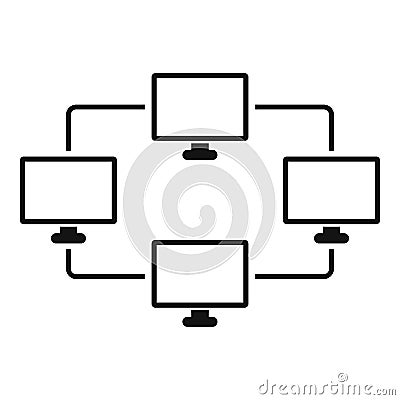 Computer transmission information icon Vector Illustration