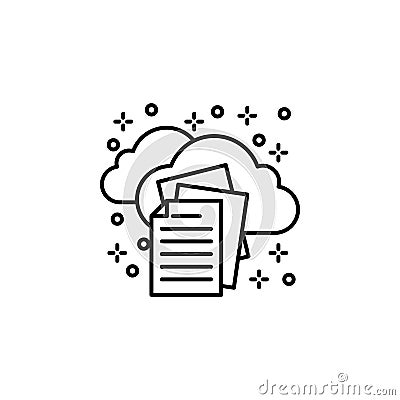 Computer upload cloud paper icon. Element of computer icon Stock Photo