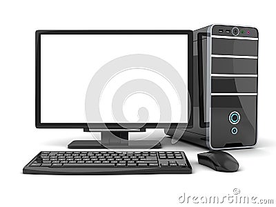 Computer view front Stock Photo