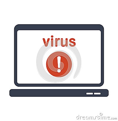 Computer virus attack Cartoon Illustration