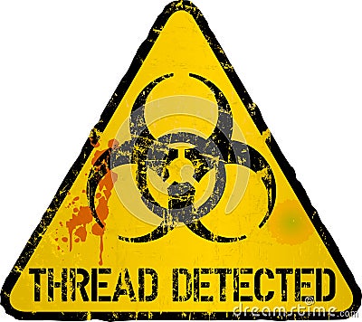 Computer virus detection, thread warning sign, vector illustration Vector Illustration