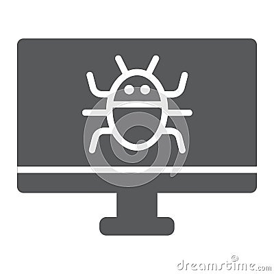 Computer virus glyph icon, technology and device, software bug sign, vector graphics, a solid pattern on a white Vector Illustration