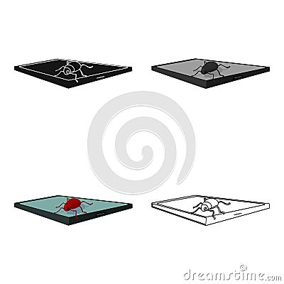 Computer virus icon in cartoon style isolated on white background. Hackers and hacking symbol stock vector illustration. Vector Illustration