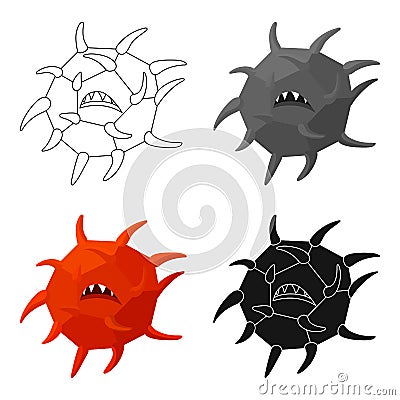 Computer virus icon in cartoon style isolated on white background. Hackers and hacking symbol stock vector illustration. Vector Illustration