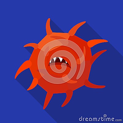 Computer virus icon in flat style isolated on white background. Hackers and hacking symbol stock vector illustration. Vector Illustration