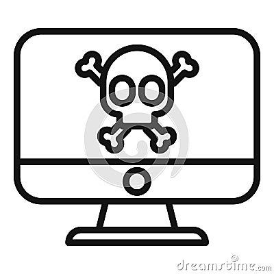Computer virus icon outline vector. Alert email Vector Illustration