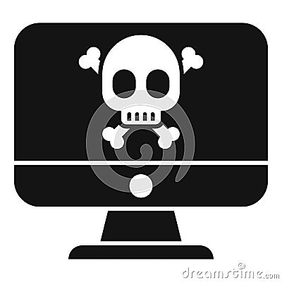 Computer virus icon simple vector. Alert email Vector Illustration