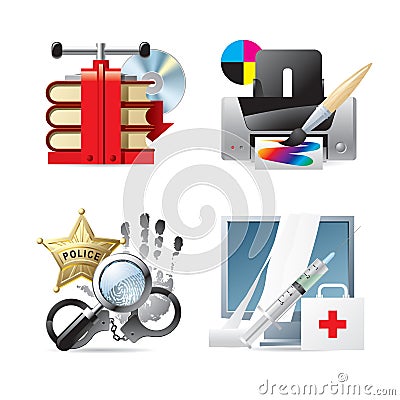 Computer & web icons V Vector Illustration