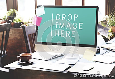 Computer Working Commercial Technology Copy Space Concept Stock Photo