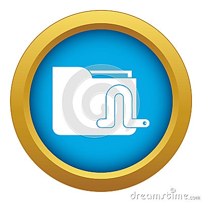 Computer worm icon blue vector isolated Vector Illustration