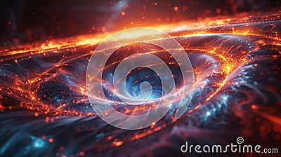 A computergenerated visualization shows the intricate mindbending structure of a wormhole with its twisting warping Stock Photo