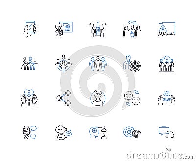 Computerized aid line icons collection. Automation, Technology, Artificial Intelligence, Computing, Assistance Vector Illustration